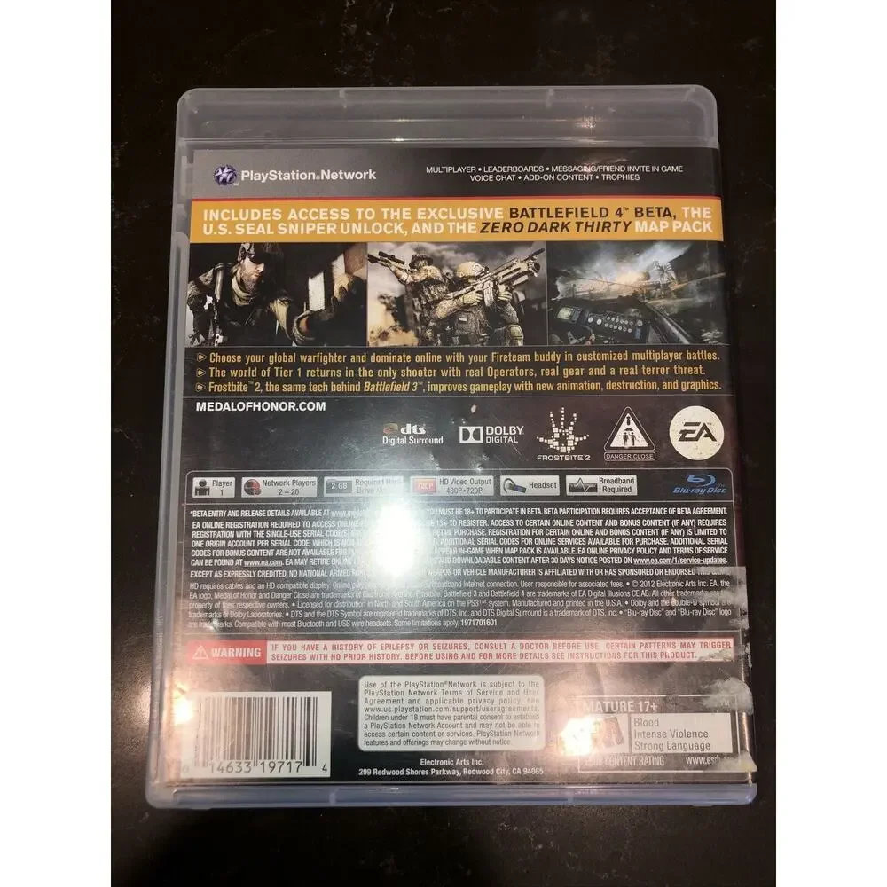 Medal of Honor: Warfighter -- Limited Edition‎ (Sony PlayStation 3, 2012) CIB